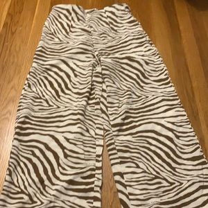 Brown and white zebra pants